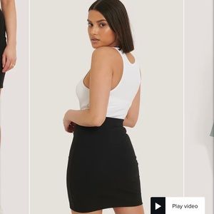 NA-KD Straight Mini Skirt Black